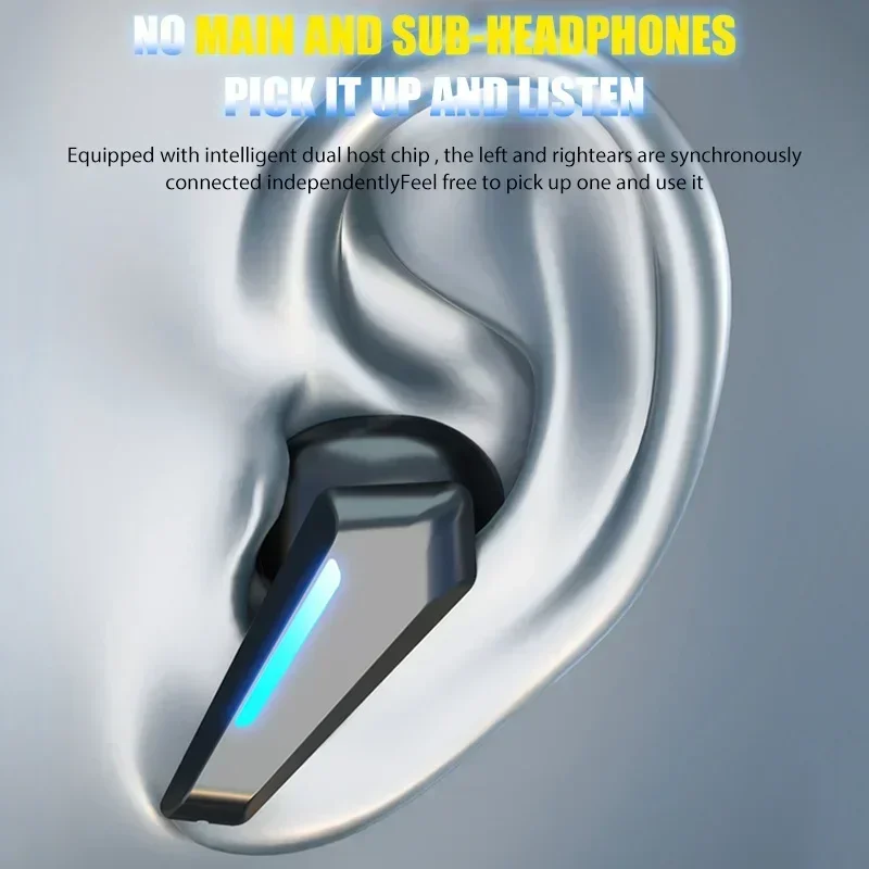 New Wireless Headphones Wireless Bluetooth Headset Bluetooth Earphones Noise Reduction Stereo LED Light Game Earbuds with Mic