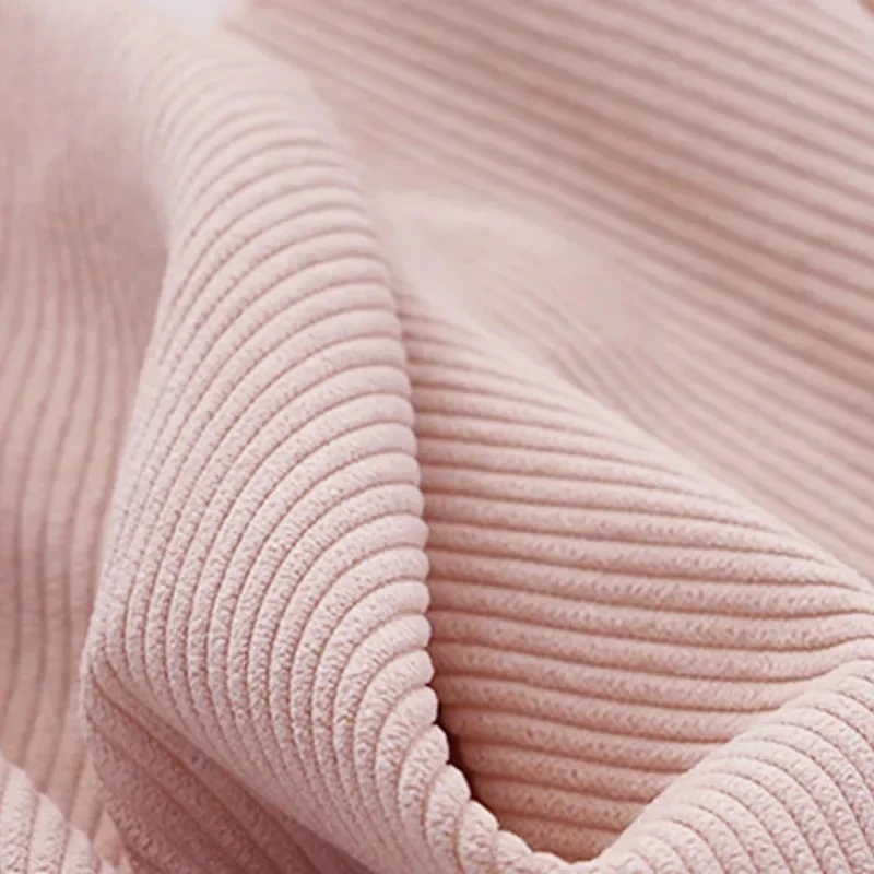 Autumn and winter soft ribbed corduroy fabric solid color sewn jacket shirt hooded pants DIY fabric cushion sofa cover