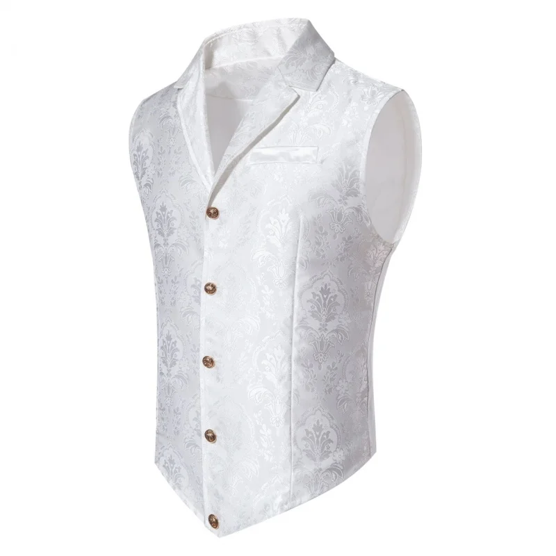 Gilet à simple boutonnage en jacquard pour hommes, gilet d'affaires, vêtements d'affaires minces, grande taille, glaçage imbibé