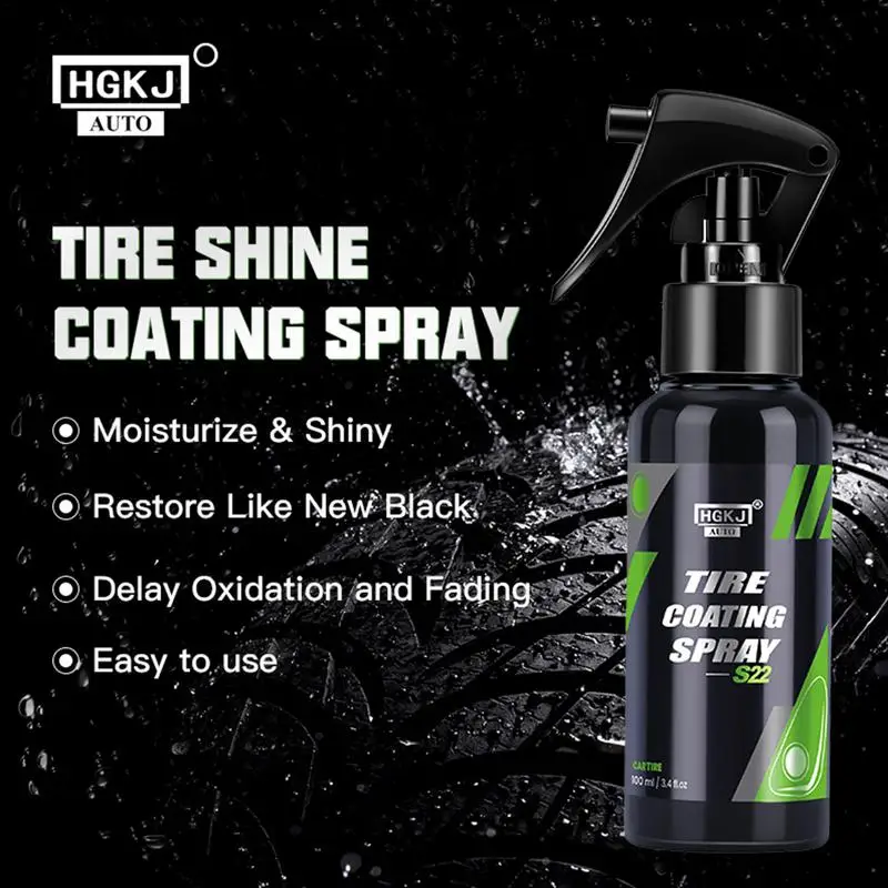 Tire brilhar revestimento Spray Kit, carro cuidados suprimentos, proteger contra rachaduras desvanecimento, pneus pretos profundos, qualidade