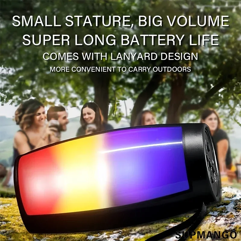Altoparlante wireless con luci colorate Bluetooth RGB con luce LED Stereo esterno portatile Supporta l'espansione del disco TF e U