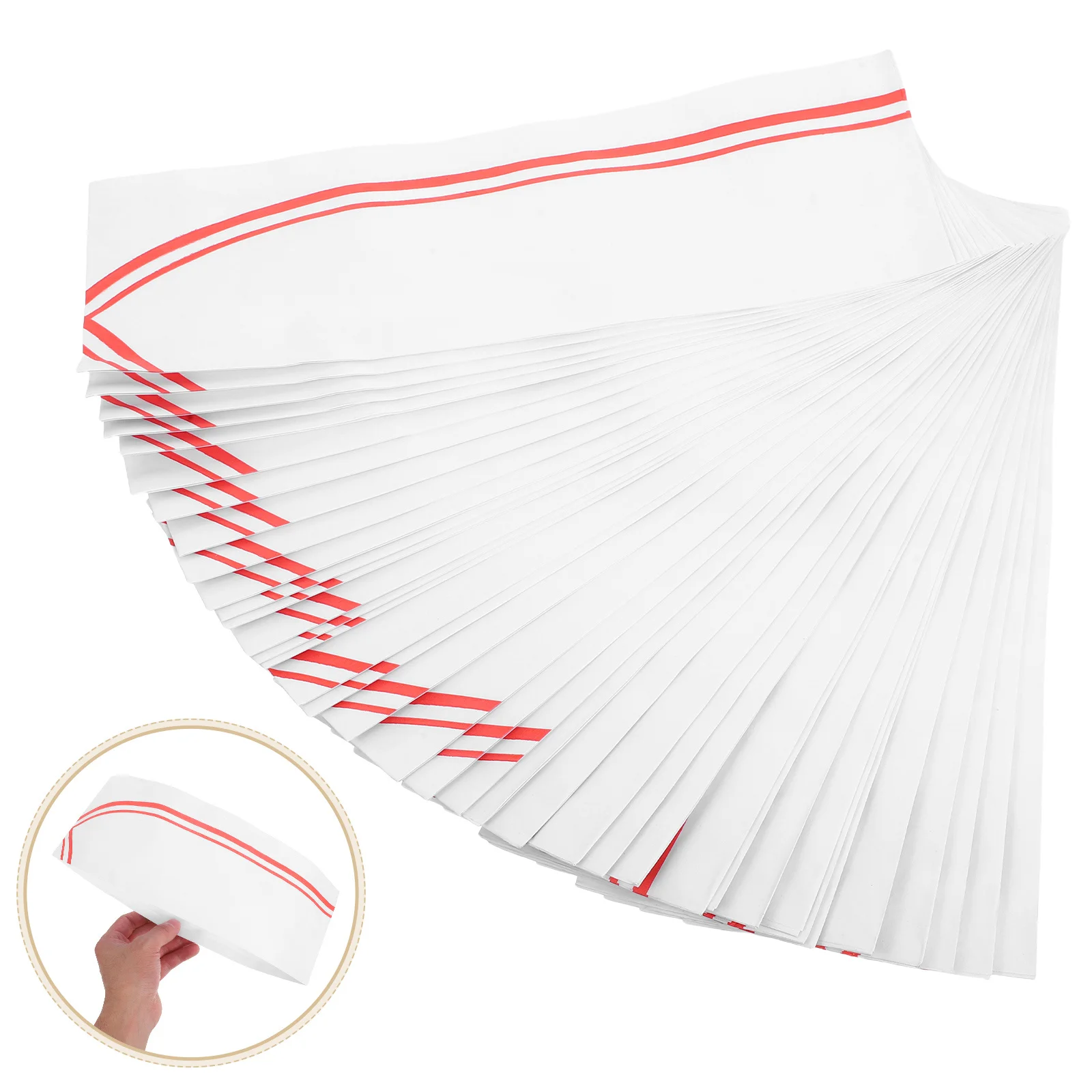 40 個シェフキャップ使い捨て紙帽子軽量快適ケータリング学校ホームベーキングフレンチキャップブルーヘッドバンド