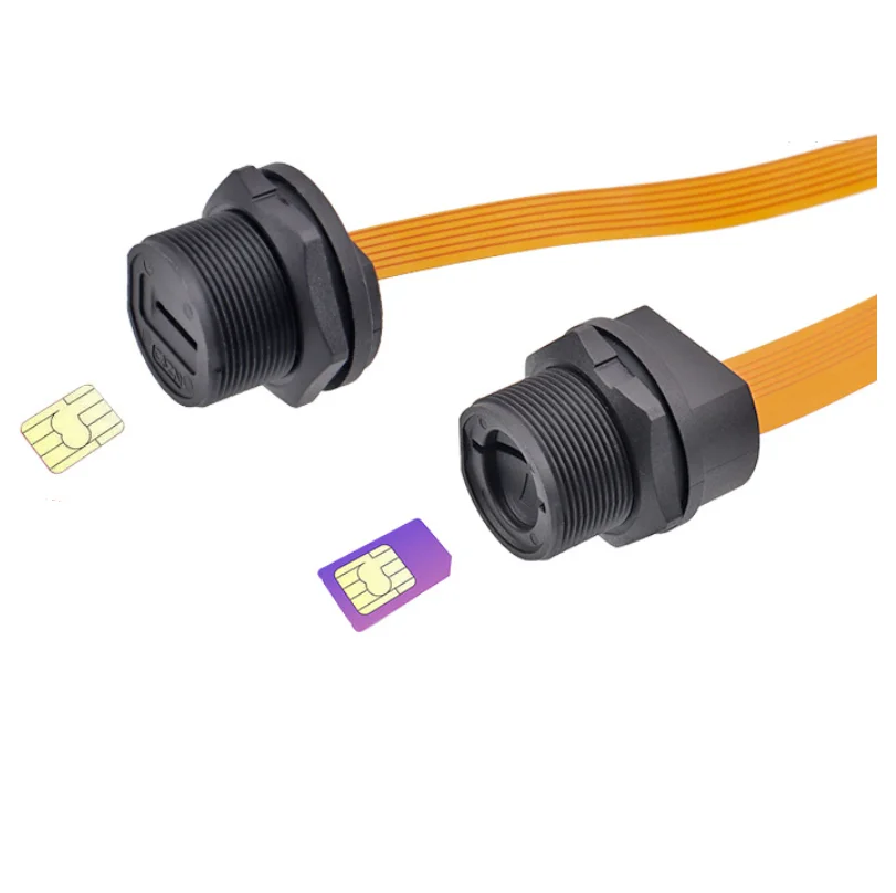 

Circular Waterproof Ip67 Chassis Cabinet Screw Mount Tf Card Nano Mini Micro Sim Card Holder Socket Adaptor with Flexible Cable