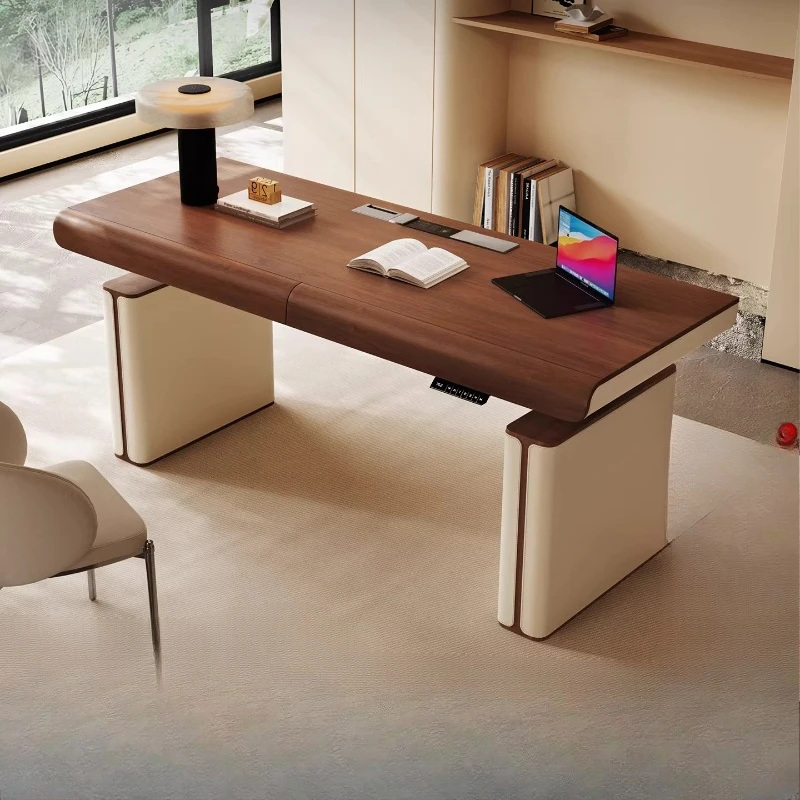 

Electric lifting desk, computer desk, home walnut study table