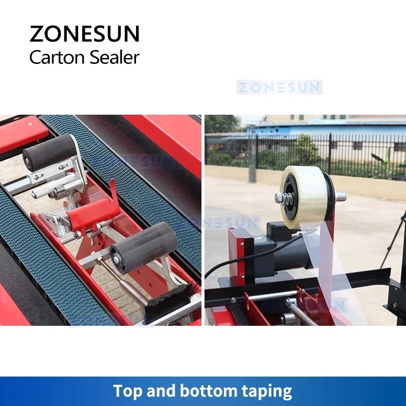ZONESUN ZS-FK6050 Automatic Carton Sealing Machine Top and Bottom Taping Express Parcel Packaging Equipment