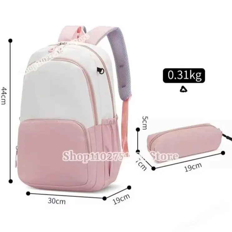 2pcs Miner Crafts Schoolbag with Pencil Case for Students Outdoor Backpack Boys Girls Book Stationery Storage School Bags Gifts view 2