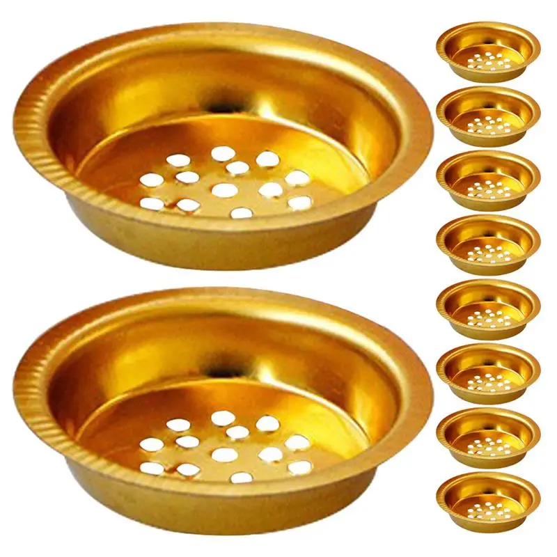 10pcs Middle Eastern Incense Burner Tray Metal Charcoal Burner Tray Arab Incense Burner Plate Hollow Iron Incense Cup