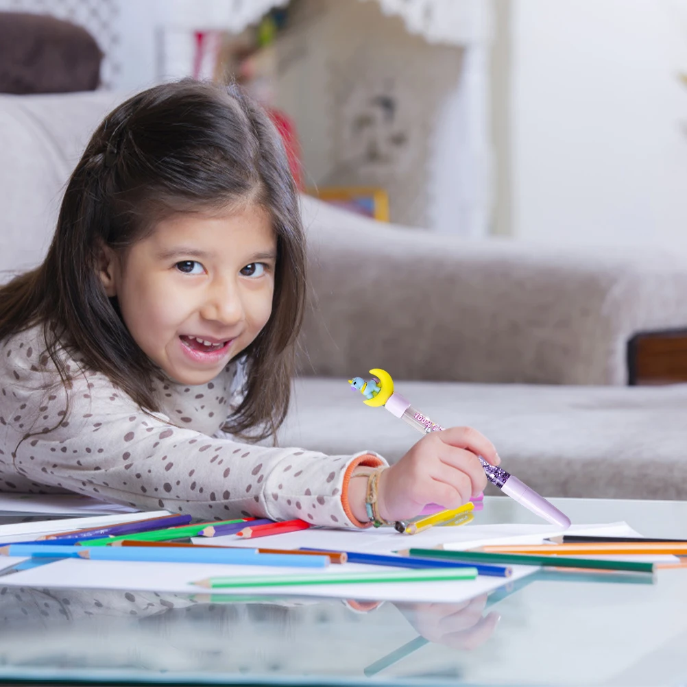 

8pcs Black Ballpoint Pens Kawaii Cartoon Design Smooth Writing Gel Ink Refillable Office School Stationery Exam Gift Supply