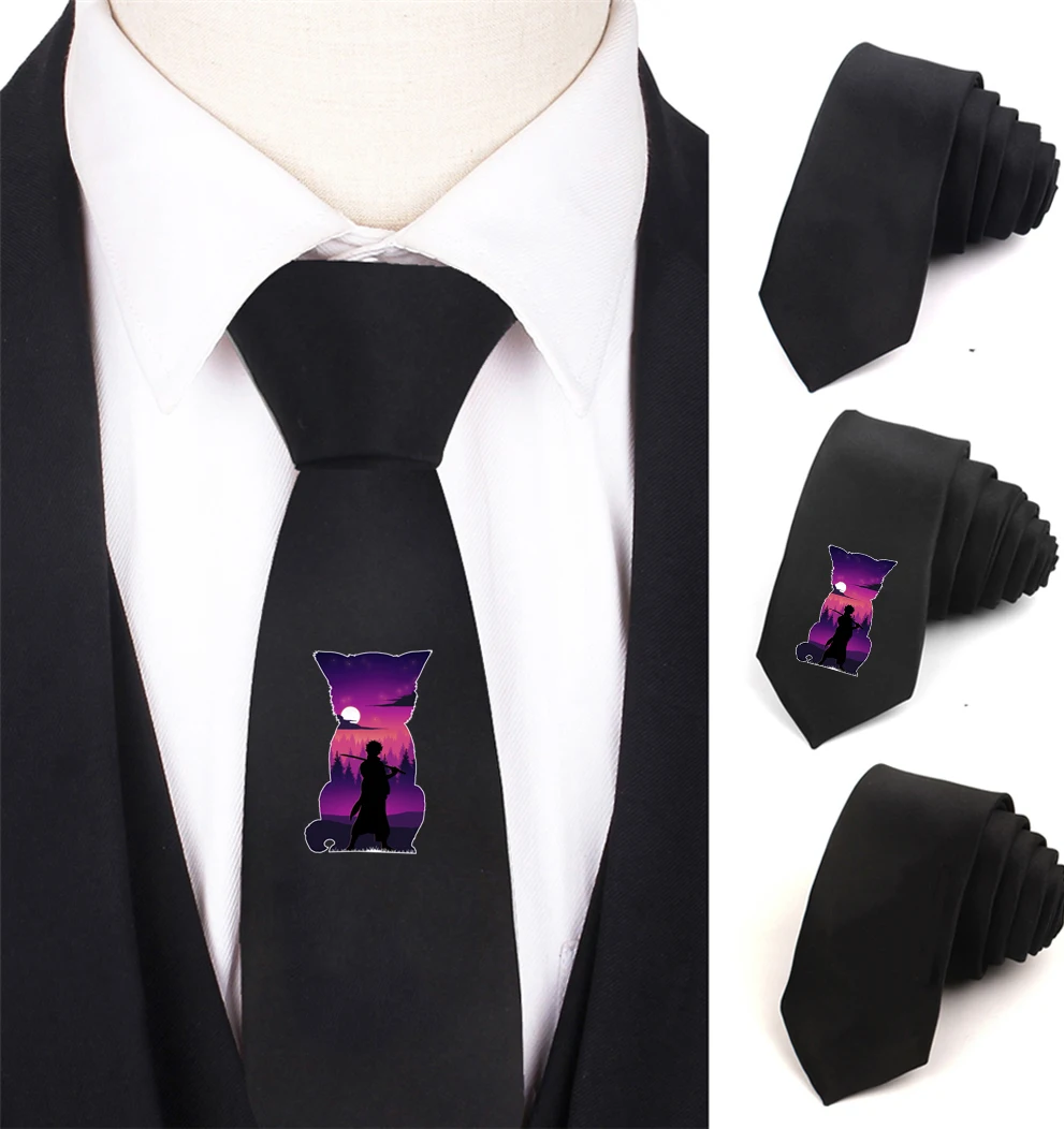 

Anime GINTAMA Necktie Boy's Children Necktie Cotton Neck Tie Teenager Neck Tie Halloween Cosplay Costumes Cartoon Gift