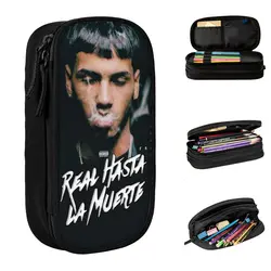 Vintage Anuel AA Rapper Pencil Case Double Layer Large Capacity Kids Hip Hop Pen Case Suprise Gift