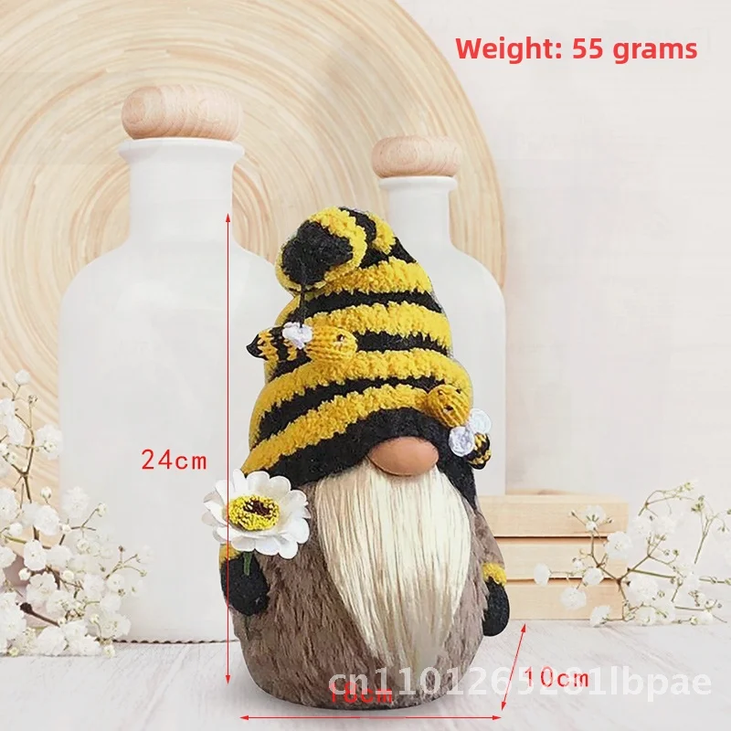 

Cute Faceless Doll Ornaments Christmas Eve Bee Festival Knitted Plush Decorations Male Female Semi-Manual Mechanical