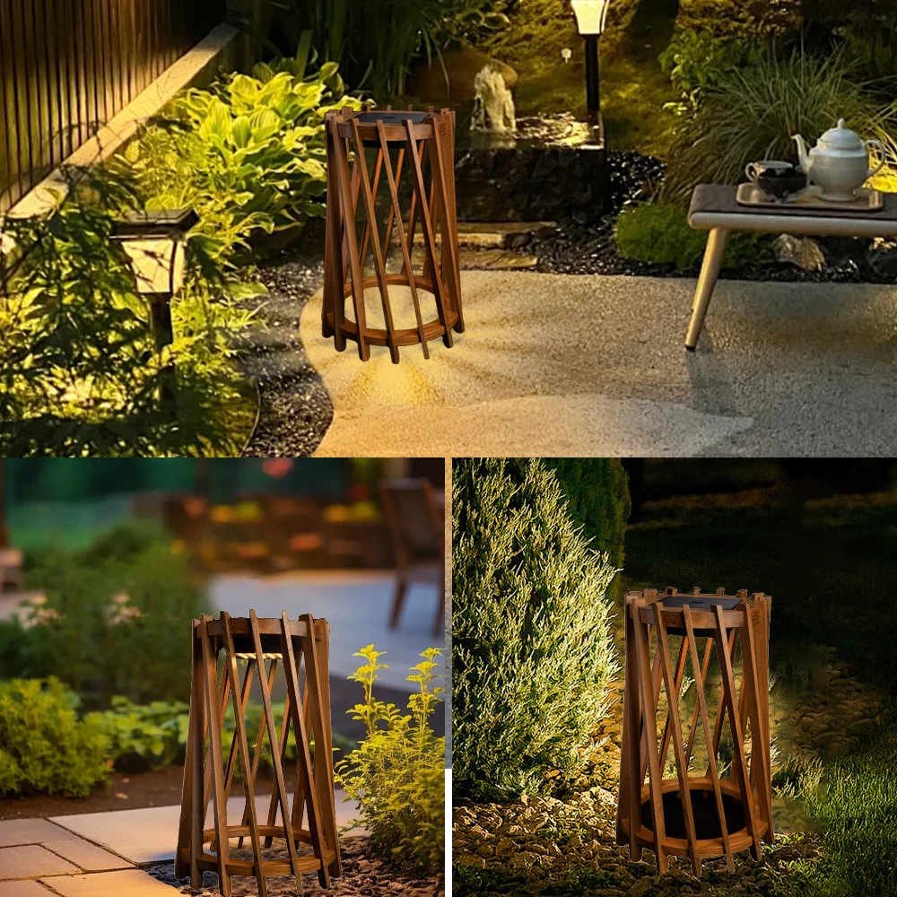 مصباح أرضي يعمل بالطاقة الشمسية، فانوس LED معلق في الفناء الخلفي في الهواء الطلق، مصدر طاقة شمسي، ضوء محيط سهل التركيب