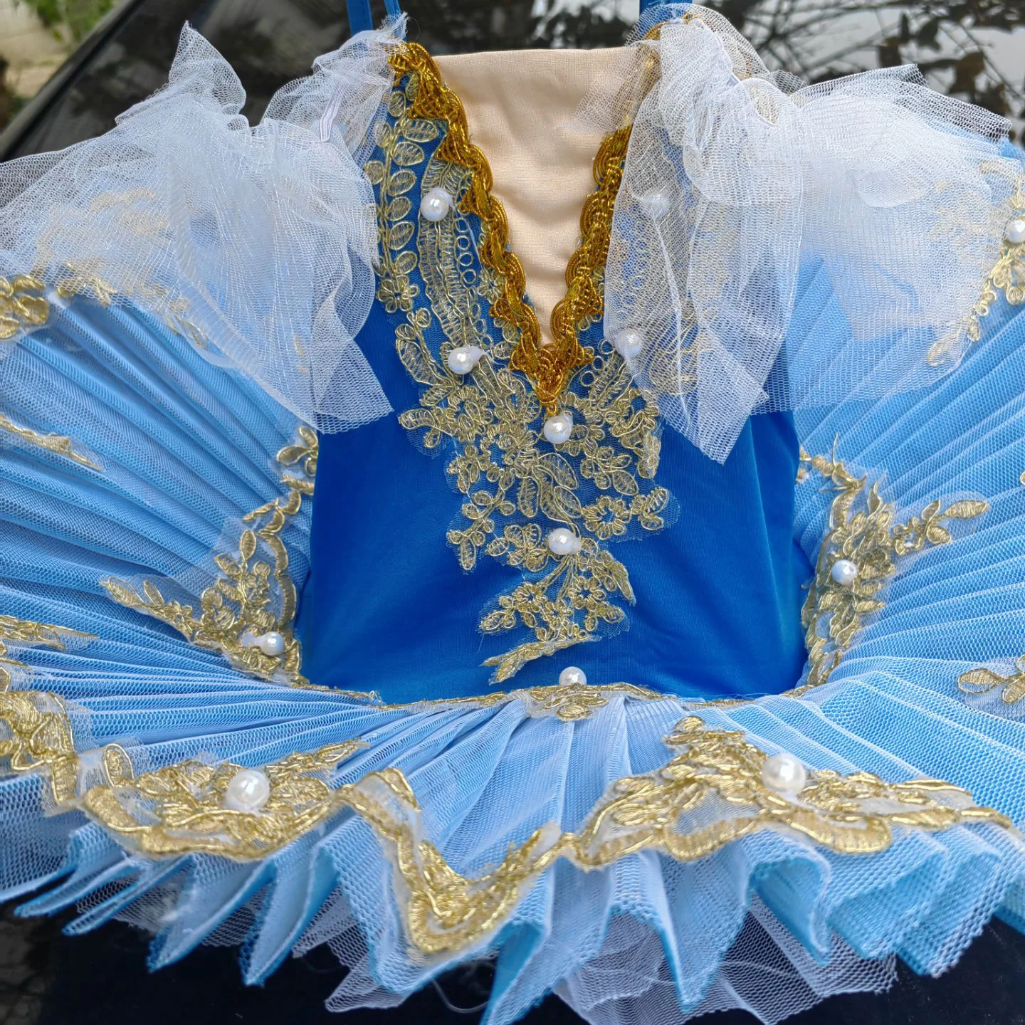 Professional Ballet Tutu Girls Blue White Platter Pancake Tutu Ballerina Party Dress Adult Women Child Kids Ballet Dance Costume