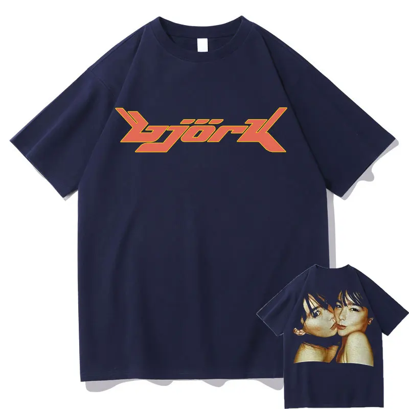 1990 Bjork Heavy Concert Vintage Tshirt Hip Hop Music Album Double Sided Print Oversized T-shirt Men Women Fashion Casual Tees