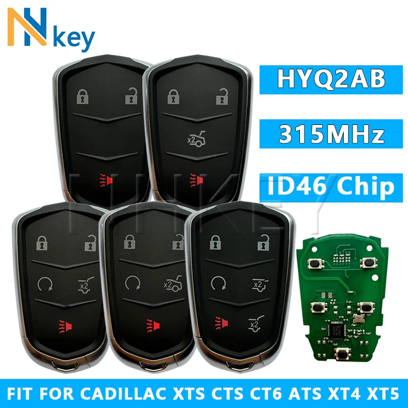 NH KEY HYQ2AB-315MHz 3/4/5/6Buttons Remote Key Fob For 2015 2016 2017 2018 2019 Escalade ESV Cadillac XTS CTS CT6 ATS XT4 XT5