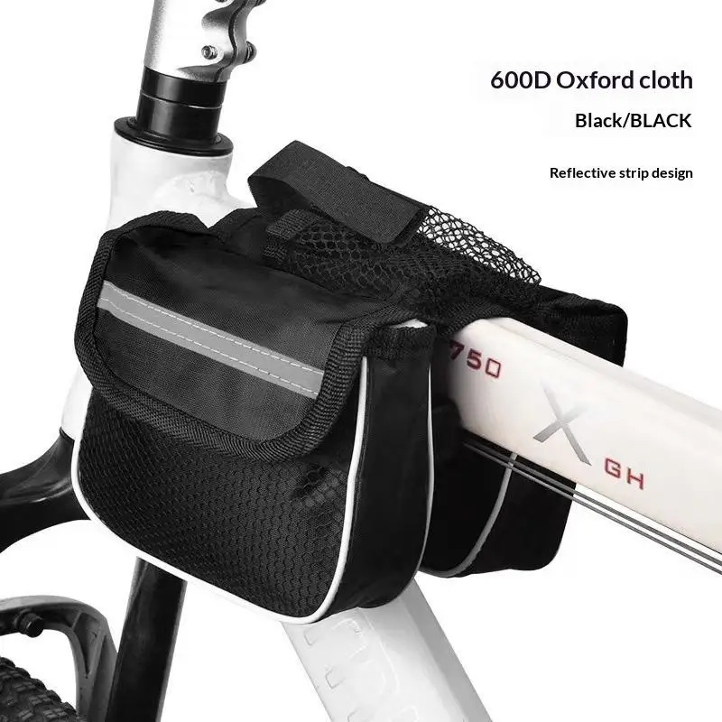 Bicycle Rainproof Front Frame Tube Bag Bike Double Shape Bag Mountain Bike Cycling Accessories Large Capacity Cycling Bag