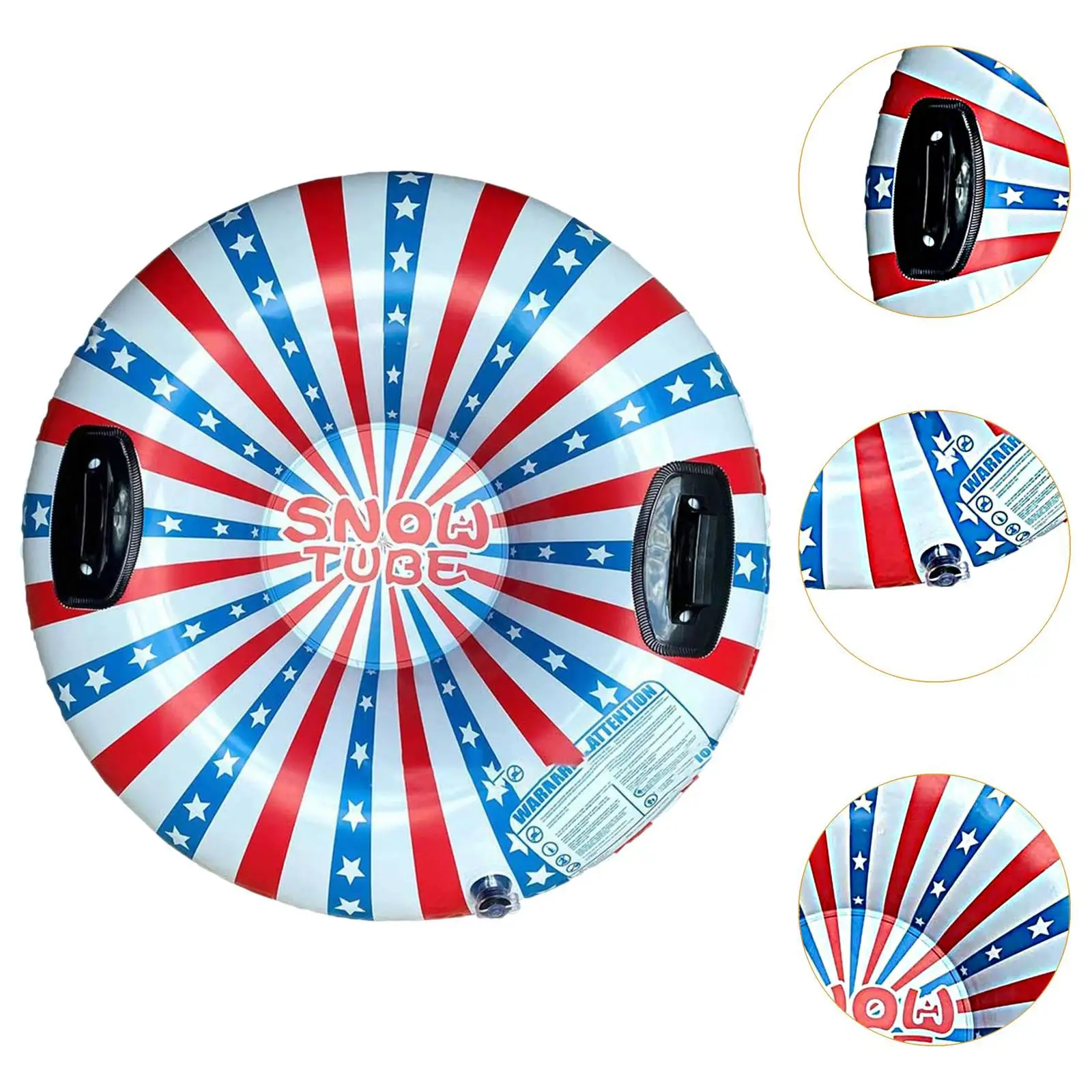 Winter Inflatable Snow Tube Portable Sled with Reinforced Handles for Kids Adults Snow Tubing Sliding