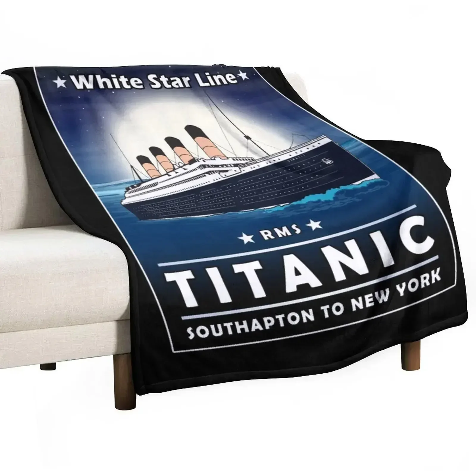 

A 1912 Vintage Titanic Voyage Ship Cruise Gift Throw Blanket Warm Plush Fuzzy Blanket for Living Room