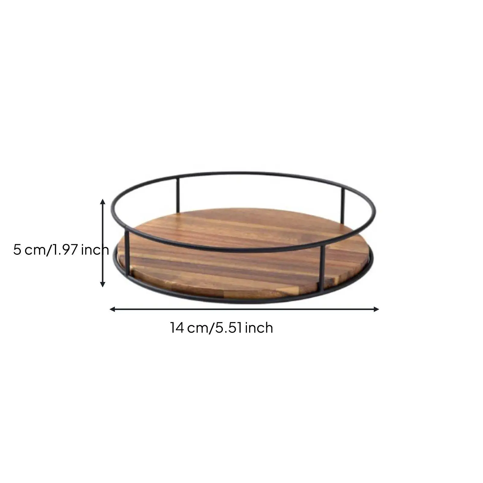 Acacia Lazy Susan Easy Glide Bearing with Guardrail for Dining Table