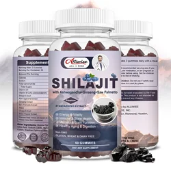 Alliwise Shilajit Supplement Gummies Extra Strength Himalayan Resin Pure Organic Chewable Complex for Energy Cognition Immunity