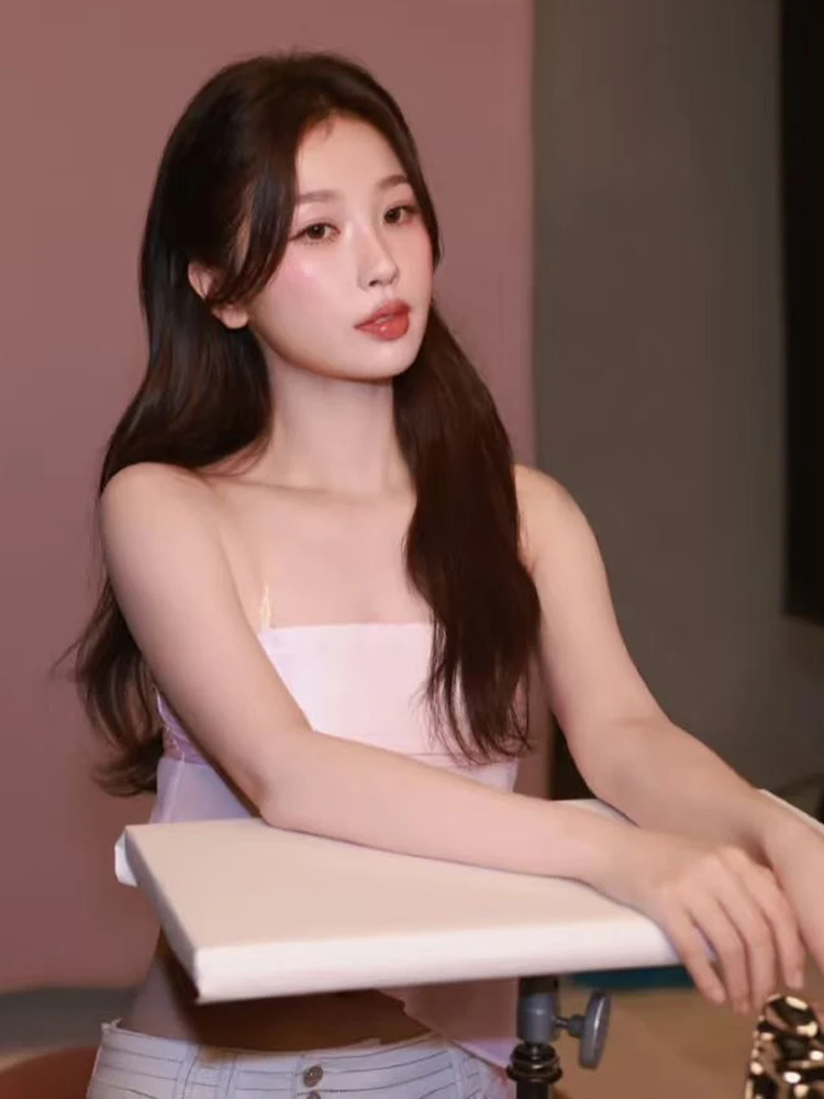 Doce rosa me guarnição regata feminina emagrecimento colete weide puss commute sle ort comprimento pulôver cor