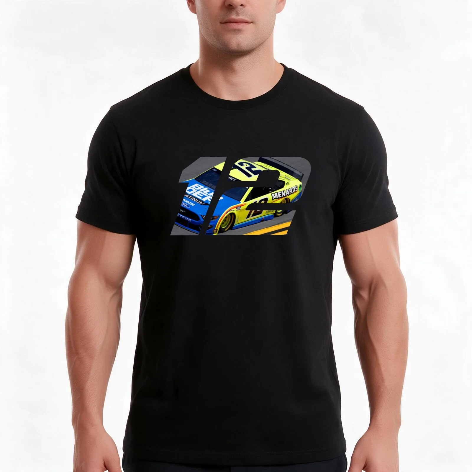 Ryan Blaney Car 12 T-Shirt Summer Casual Cotton Tee Oversized Streetwear Tops Vintage Graphic Print Loose Fit Short Sleeve