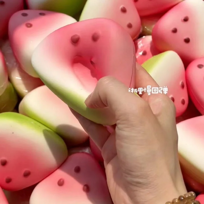 Cute Watermelon Squishy Fidget Toy Slow Rebound Anti Stress Decompression Soft Fruit Slow Rising Stress Relief Squeeze Toy - view 5