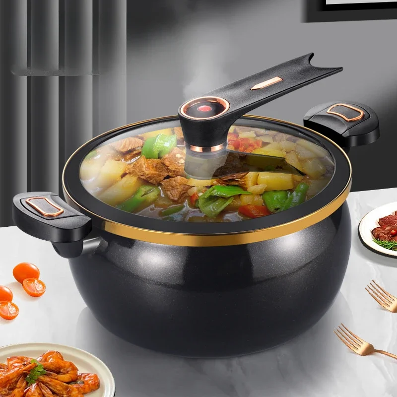 

Polythermal Insulation Soup Pot, Large Capacity, Non-stick Cast Iron, Micro Pressure Cooking Pot for Stews and Broths