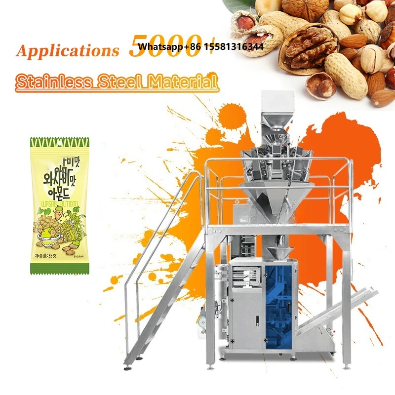 High Accuracy Vffs 10 Heads Mini Weigher Snack Potato Banana Chips Packing Machine for Crisps Popcorn French Fries Puffed Food