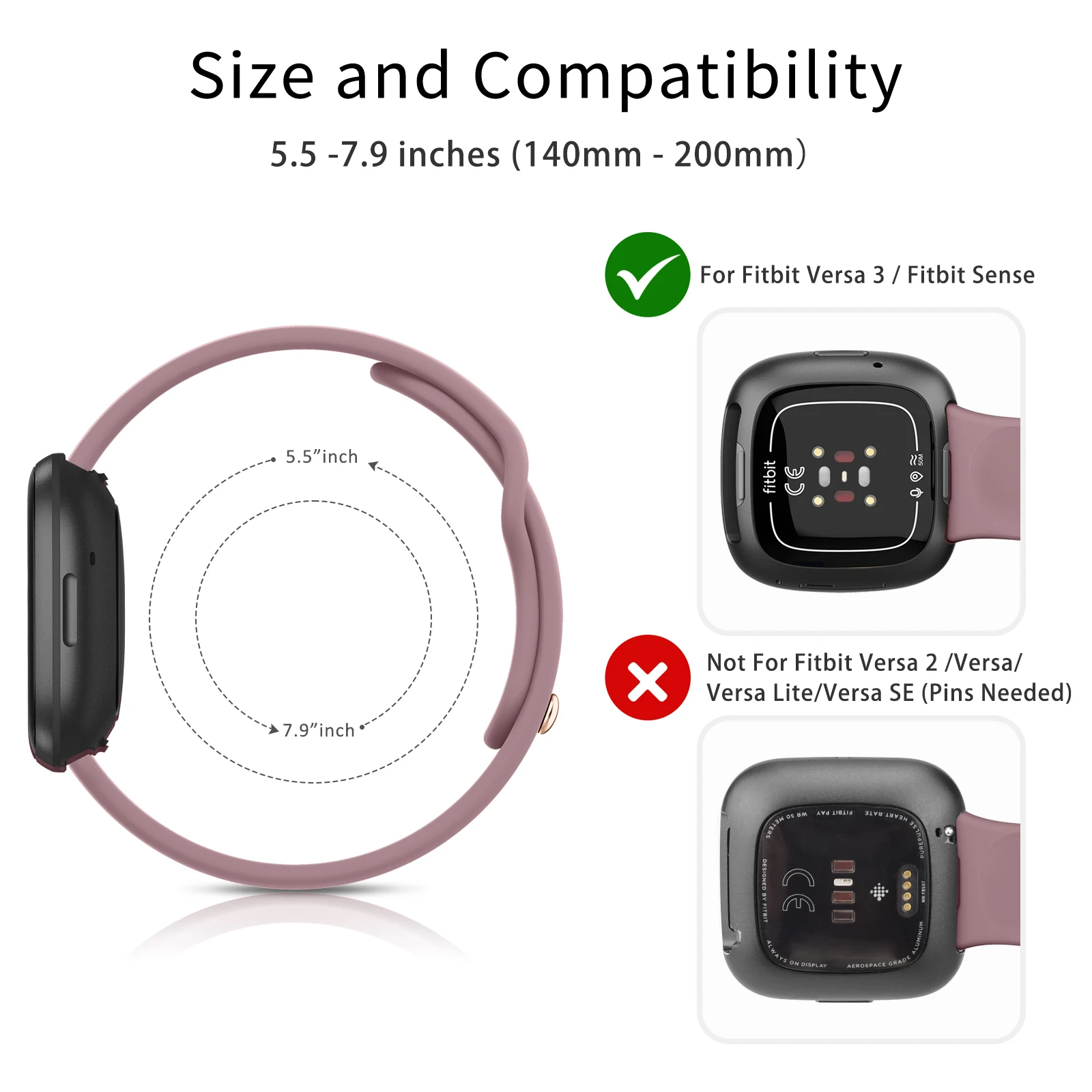 Weiches Silikon band für Fitbit versa 1/versa 2/versa 3/versa 4-Band-Armband für Fitbit versa Lite/Sense/Sense 2 Armband