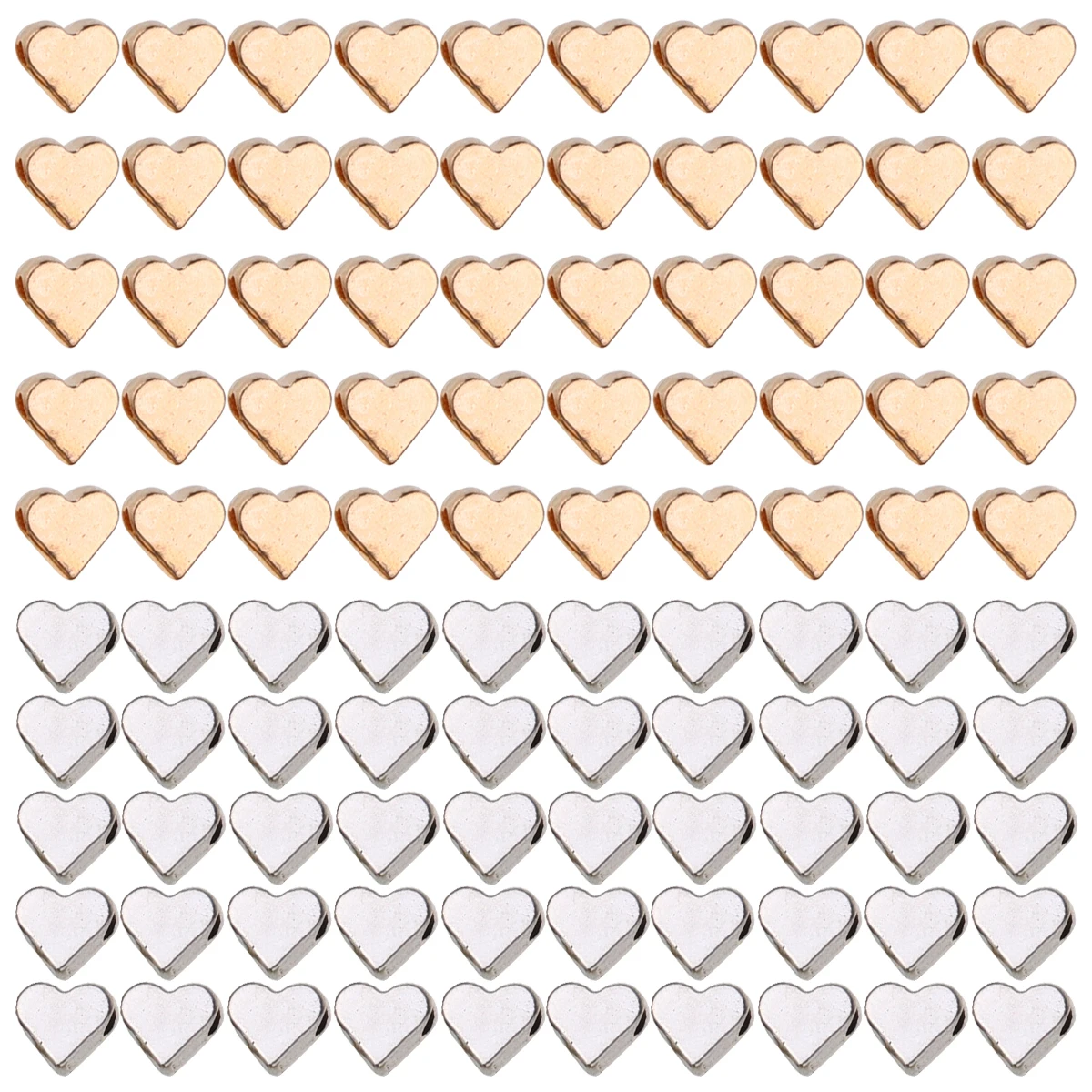 

100pcs 100 DIY Necklace Spacer Beads Heart Shape Charms Metal Alloy Jewelry Making Accessories Loose Beads Creative Design