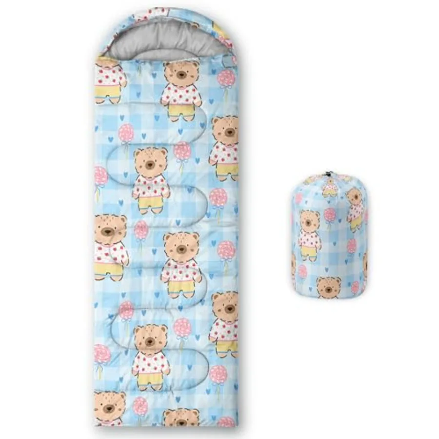 

Cute Sleeping Bag for Girls Kawaii Milk Tea Waterproof Portable Camping Bag 3 Season Warm Cool Weather Lightweight Compact Camp