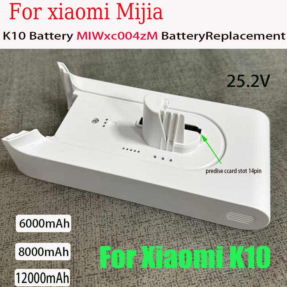 

Для Xiaomi Mijia K10 портативный беспроводной пылесос 25,2 В 12000 мАч литий-ионный аккумулятор сменный аккумулятор