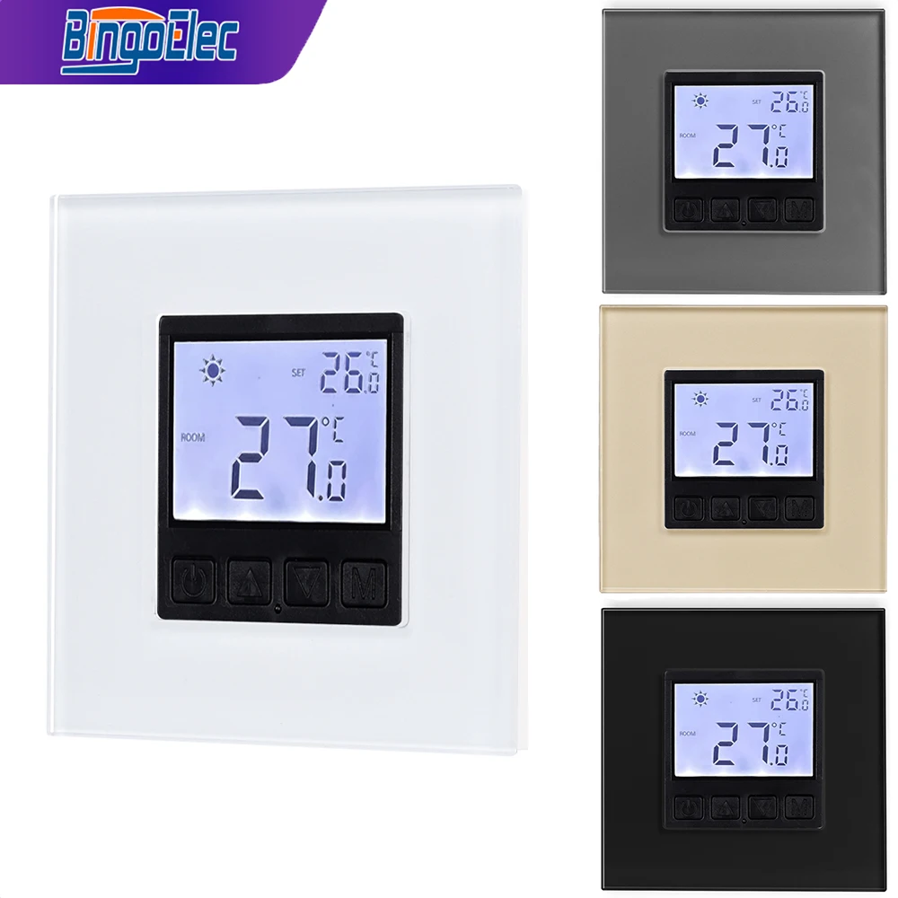 Bingoelec LCD Water Electric Floor Heating Thermostat Temperature Regulator Controller Machanical Thermostat Warm Room Universal