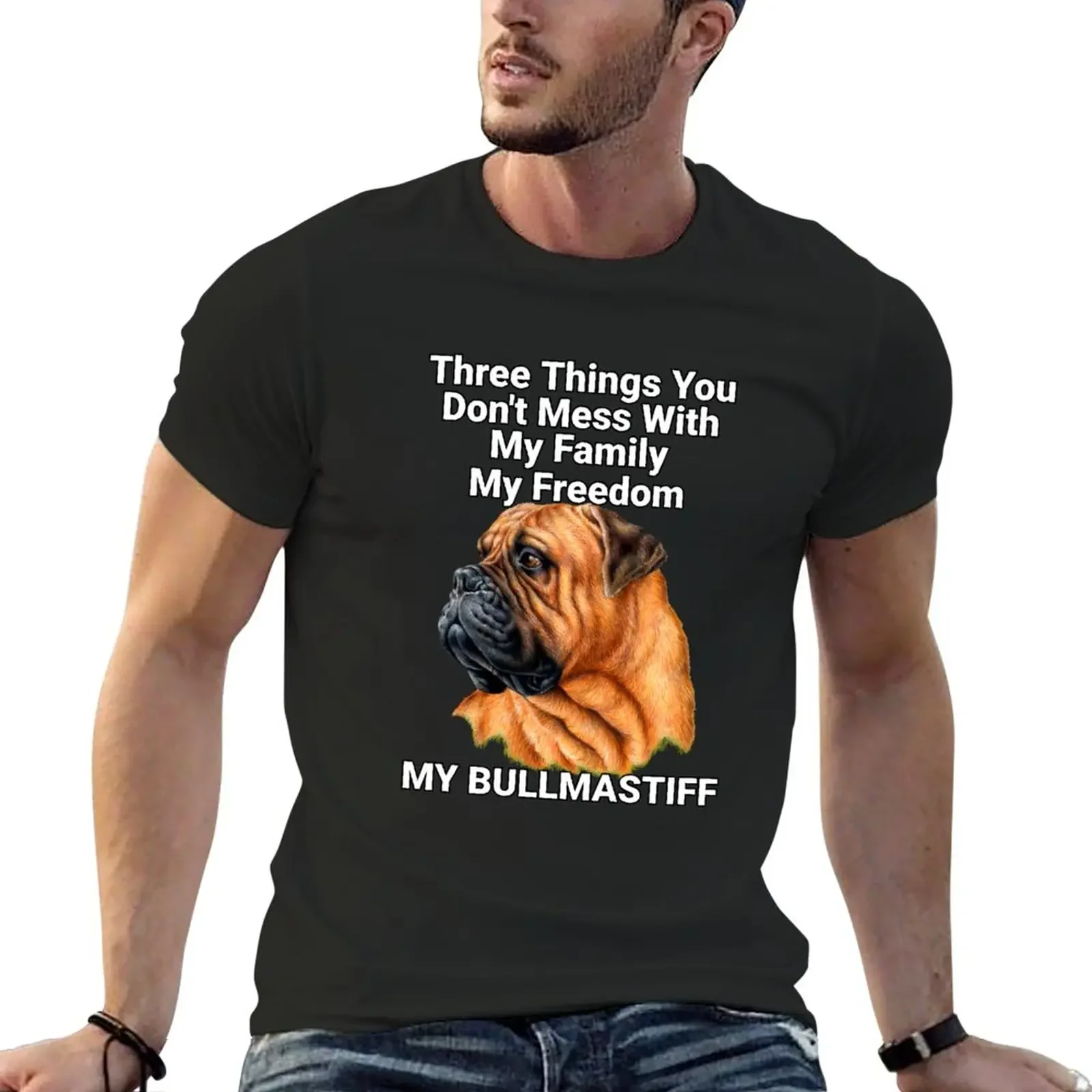 Three Things You Don't Want To Mess With Bullmastiff Dog T-Shirt Blouse sports fan t-shirts t shirts men