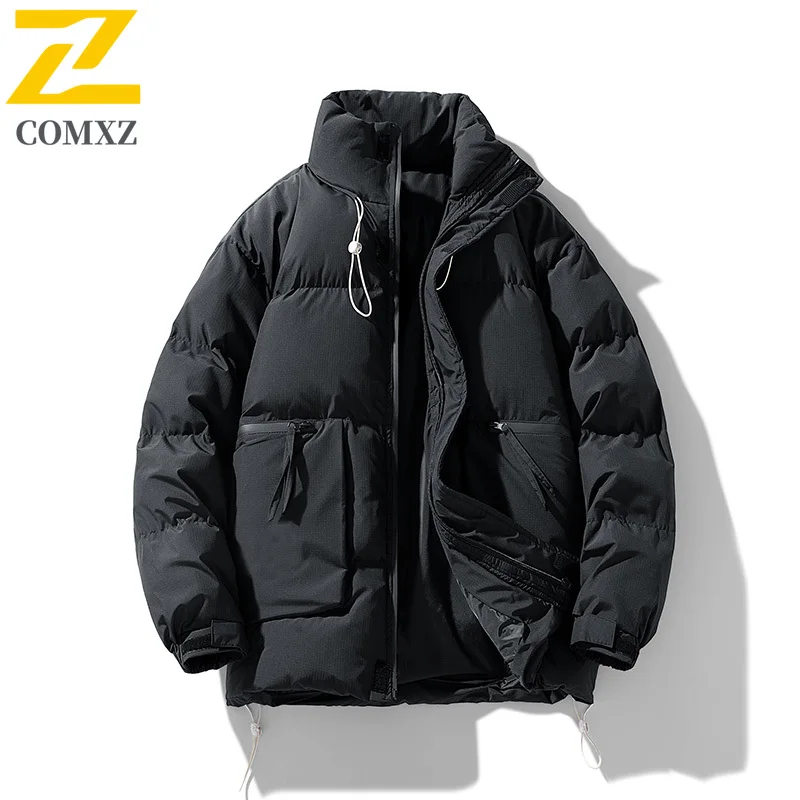 

COMXZ 2025 Winter Jacket Stand Collar Japanese Style Trendy Thickened Warm Padded Jacket Loose Fit Cold Proof Plus Size Jackets