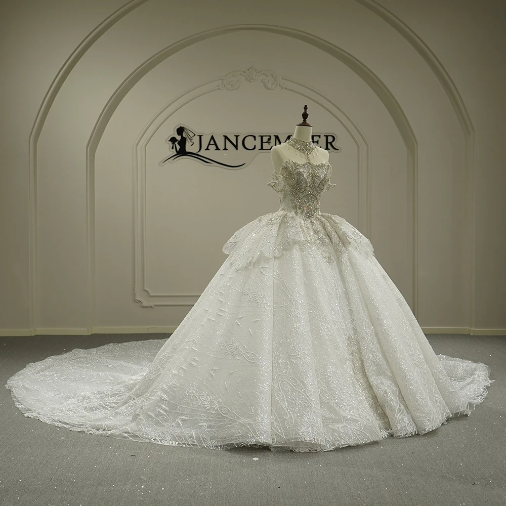 

Свадебное платье с блестящими пайетками и жемчугом, бальное платье с вырезом-лодочкой, рукавами-крылышками, шнуровкой на спине, индивидуальный пошив, Vestido De Novia