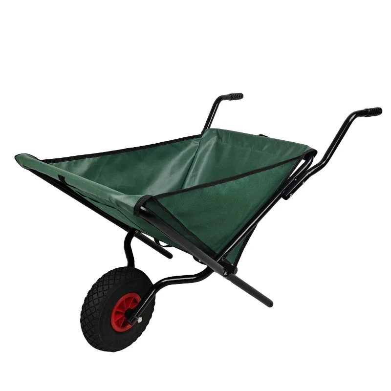 

Oxford cloth garden tool cart foldable cloth pocket trolley leaf cart unicycle garden cart pneumatic tire