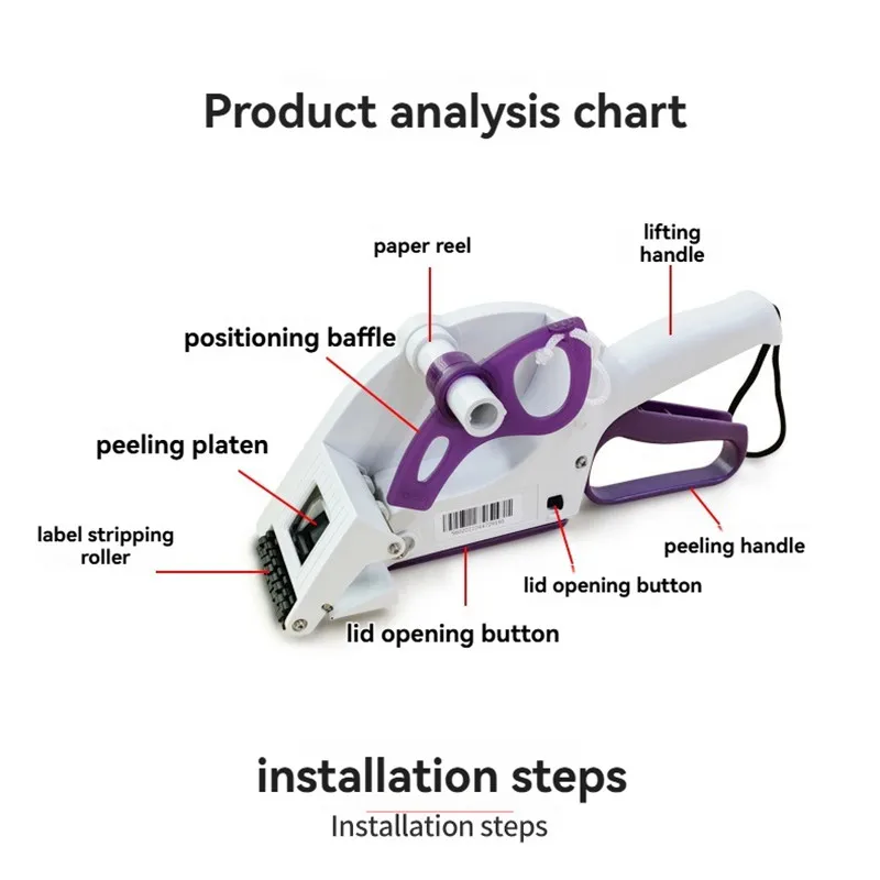 

Quick handheld semi-automatic manual labeling machine, mobile self-adhesive price label, trademark labeling machine