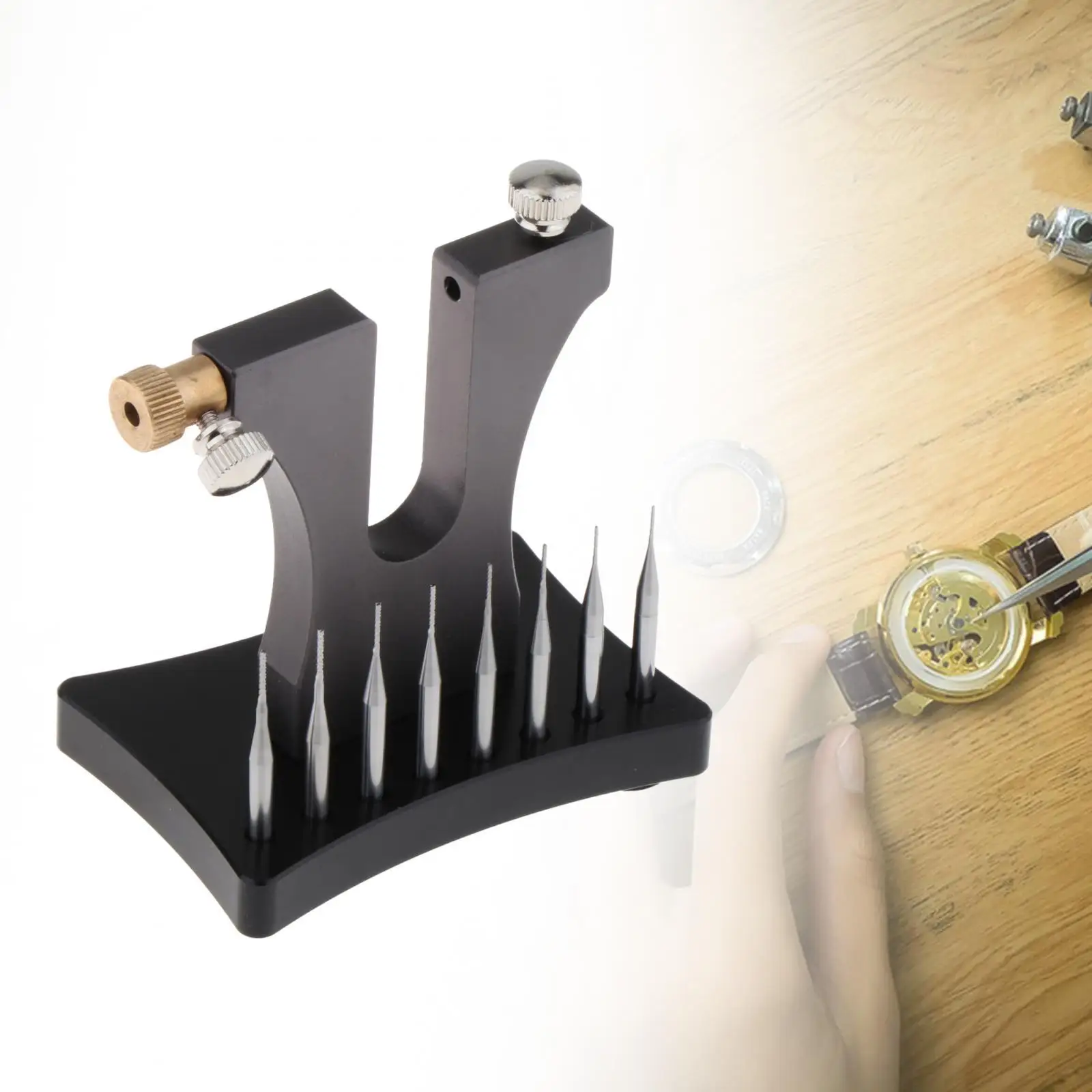 Watch Repair Kit with 8 Pins Adjustment Tool Craft Damaged Screw Extractor for Repairing Hobby Watchmaker Jewelry Making Worker