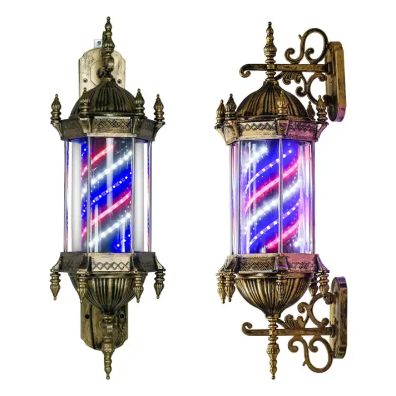 

Fashion LED Barbers Pole Rotating Light Hair Salon Shop Beauty Sign Illuminating Rotating Salon Sign Light Barber Pole