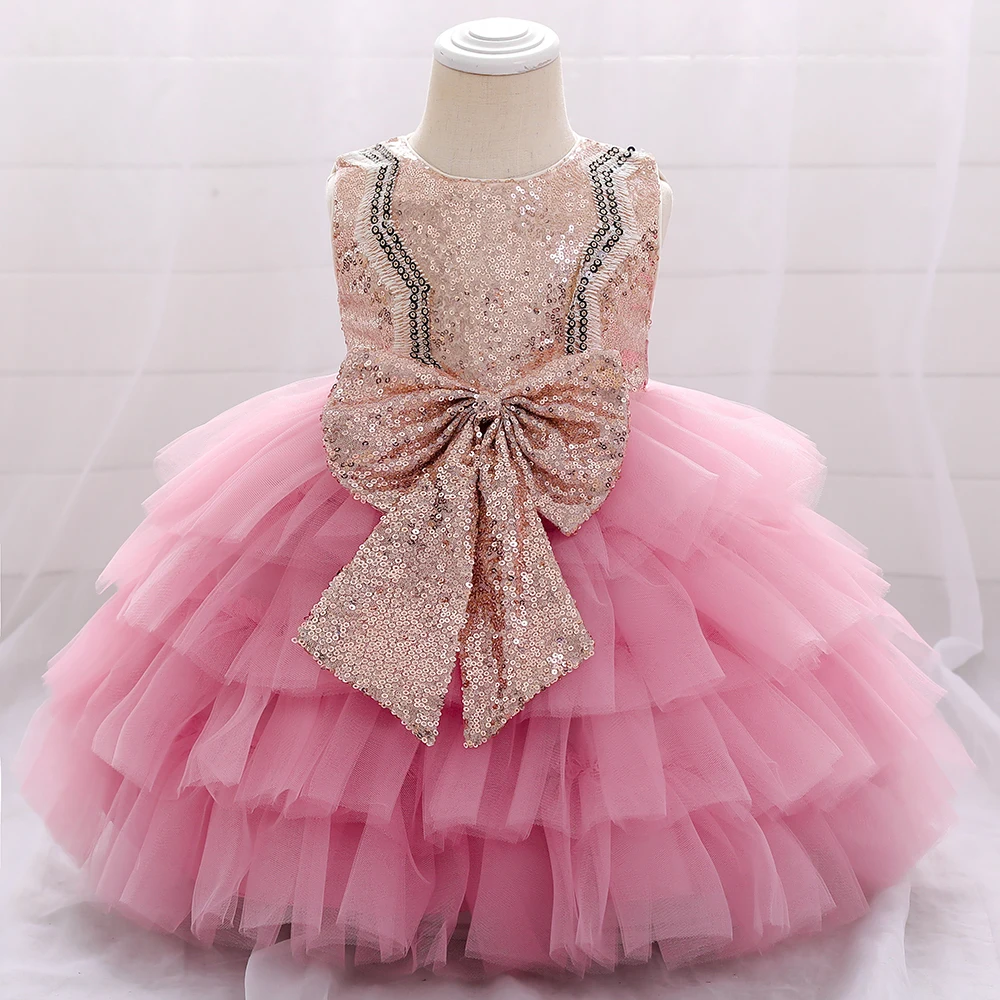 

Toddler Summer Dress For Girls 1st Birthday Tutu Party Dress Sequin Big Bow Christmas Children Princess Dress Baby Kids Vestidos