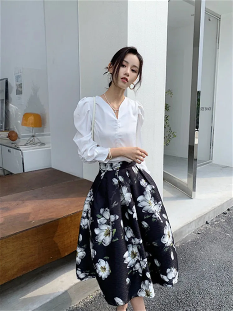 Żakardowe spódnice Vintage dla kobiet wysokiej talii linii Slim Fit Jupe Moda koreański panie Temperament spódnica Faldas Mujer De Moda