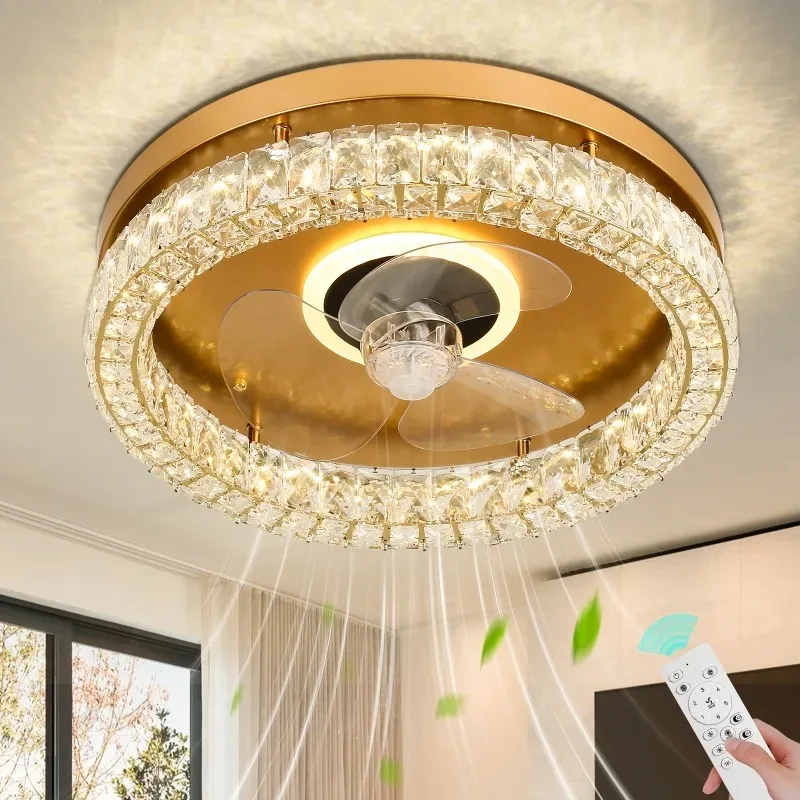 

2024 Modern Crystal Led Ceiling Fan Lighting Official-website Chandelier Fixtures Home Appliance Indoor Interior Room Decoration