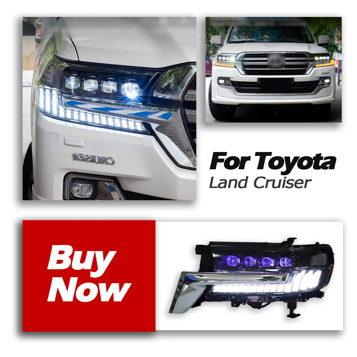 

TYPY New LED Head Lamp Upgrade Modified For Toyoto Land Cruiser 2016-2020 Headlight Dynamic Signal Head Lamp Auto Accessories