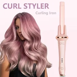 Portable ceramic electric curling iron PTC heating automatic rotating curling iron no damage hair styling tool