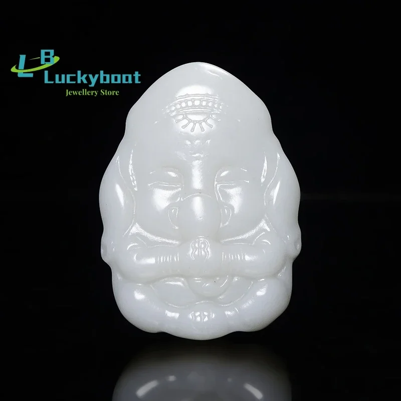 

Лидер продаж, натуральный нефрит ручной работы, ожерелье с изображением слона и Бога, подвеска, модные ювелирные аксессуары, мужские и женские подарки на удачу1