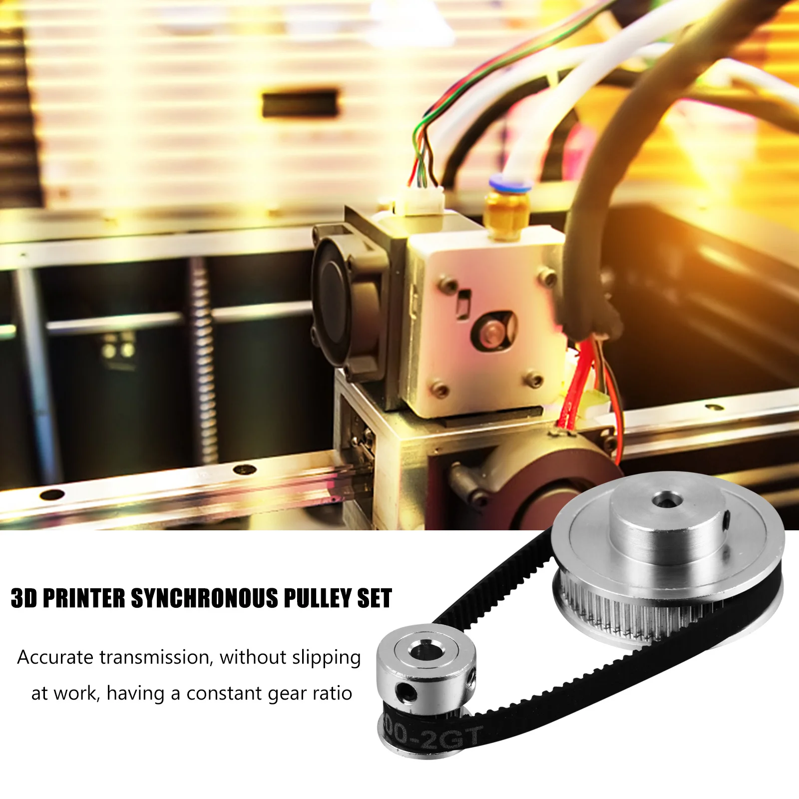 

1 Set 3D Printer Synchronous Wheel Set Premium Durable Aluminum Timing Belt Pulley Kit Stepper Motor Gear Reducer For Milling