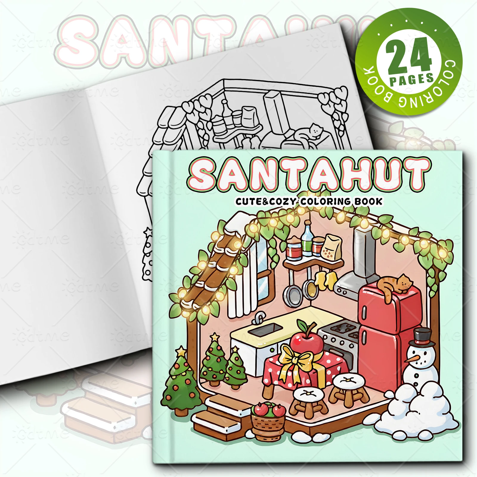 كوخ عيد الميلاد مريح وسهل كتاب التلوين هدية مونتيسوري التعليمية الكتابة على الجدران اللوحة كتاب الرسم ألعاب اللعب هدية عيد الميلاد #3