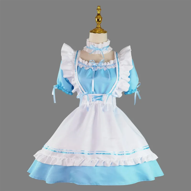 Amine czarna śliczna Lolita francuska pokojówka sukienka cosplay dziewczyny kobiety kelner kostiumy sceniczne S-5XL rozmiar waater